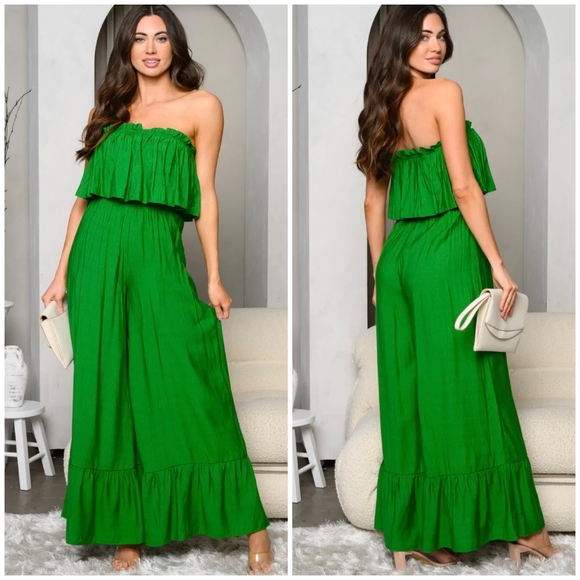 TCEC Chic Kelly Green Jumpsuit - Picture 2 of 6